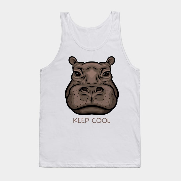 Cool Hippo Tank Top by Pearsville